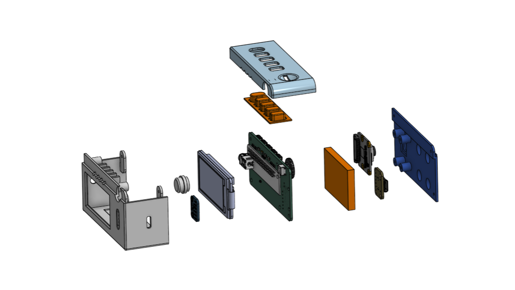 Exploded view with PCB and all of the case assembly