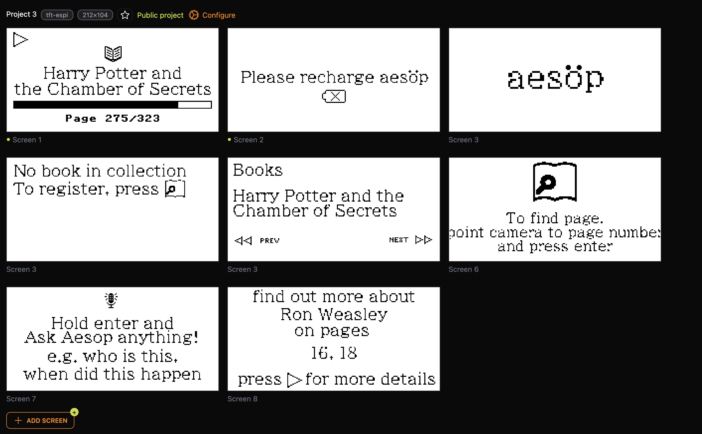 Screen designing