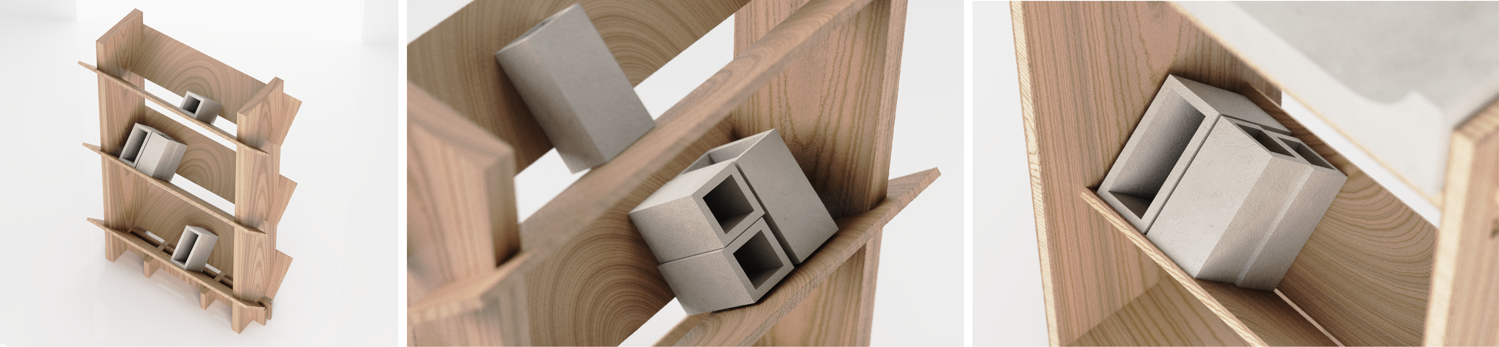 My.00 book partition and planter made from mycelium blocks